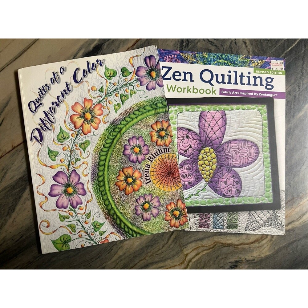 Lot of 2 Quilting Books: Zen Quilting and Quilts of a Different Color